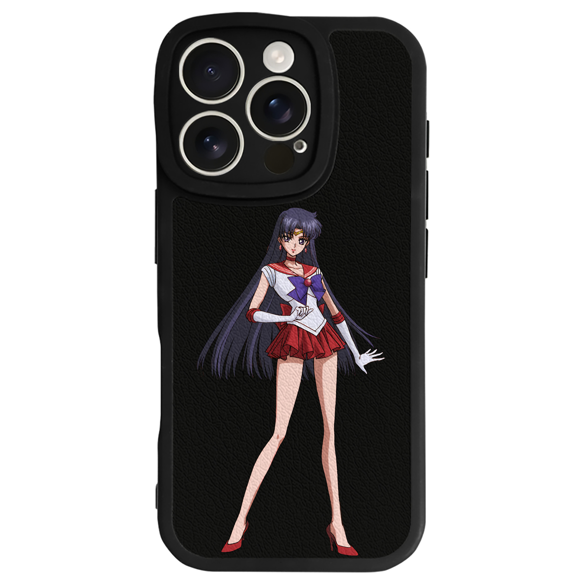 （画像用） 美少女戦士セーラームーン 火野レイ ひの レイ Sailor Moon Hino Rei （セーラーマーズ,Sailor Mars） 【iPhone 16シリーズ対応】シリコンスマホケース（レザー調） 材質：シリコン